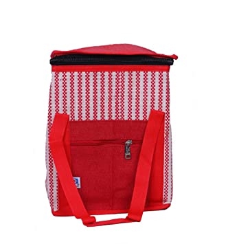 India Jutes (Red) Small Cover Lunch Bag