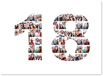 Personalized Numeric Photo Collage Cut Out (Any Numeric Avai