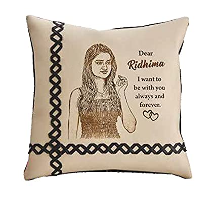 Customized Leather Cushion 12 X 12 One Side_ Multicolor | Pe