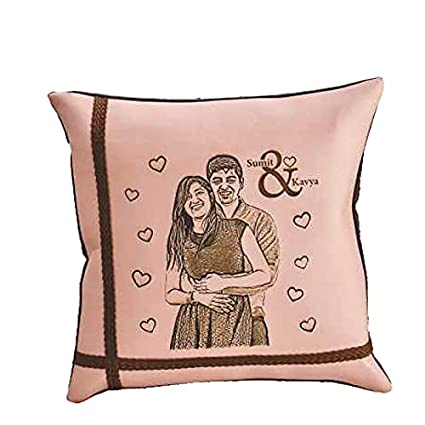 Customized Leather Cushion 12 X 12 One Side_ Multicolor | Pe