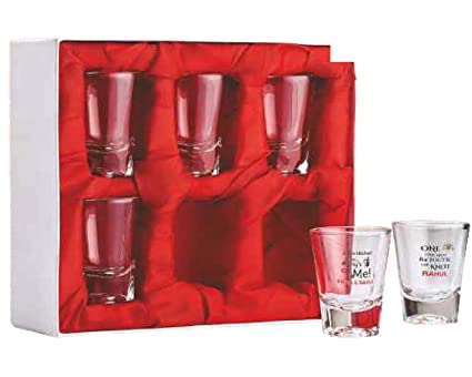 Personalized Engravings Tuquila Shots - Set of 6, Gift for W