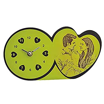 Personalized Wooden Table Clocks | Heart Shape Wooden Table 