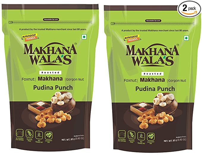 Makhanawalas Tangy Tasty Roasted Makhana (Foxnuts)/ Gorgon 