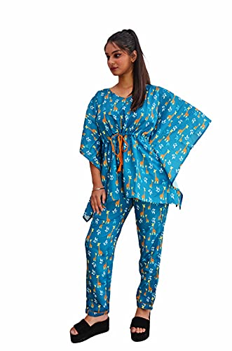 Motley by RiyaJain Womens Swiss Cotton Printed Giraffe Kaft