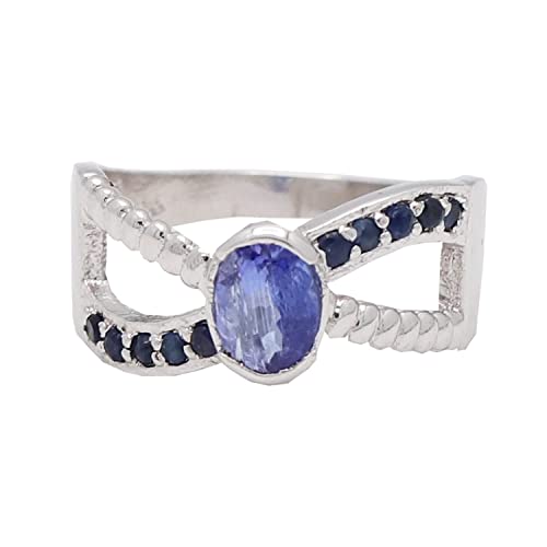 Chaav 925 Sterling Silver Oval Cut 0.75 Ctw Tanzanite Blue S
