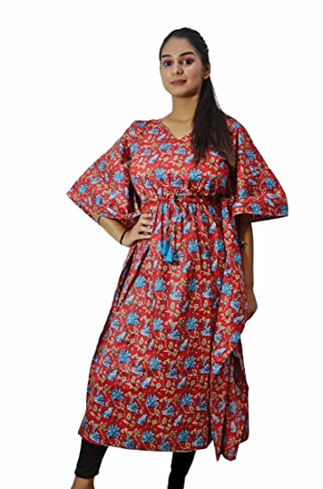 MOTLEY BY RIYA JAIN Womens Cotton Screen Printed kaftaan Lo
